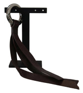 Costume National Brown Leather Silver Tone Metal Keyring Keychain -   -  Costume National.